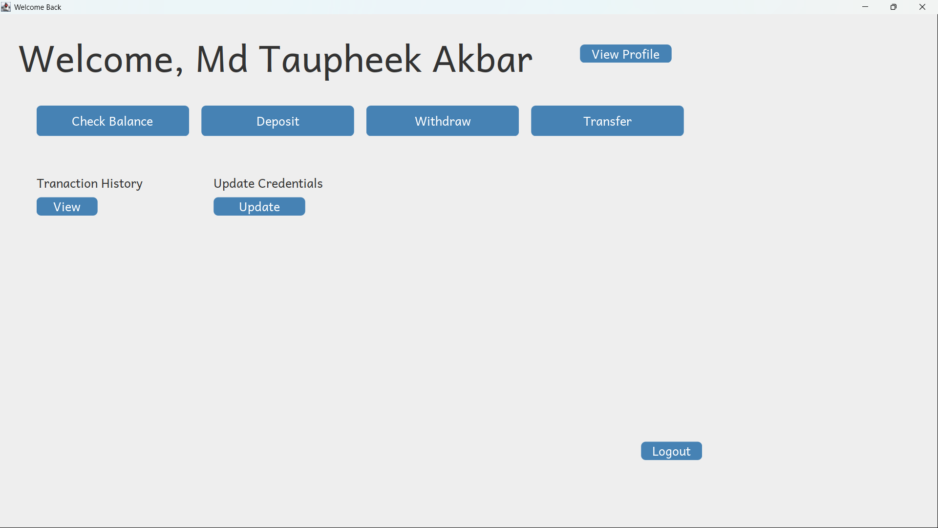 Banking System Using Java